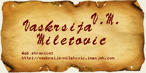 Vaskrsija Miletović vizit kartica